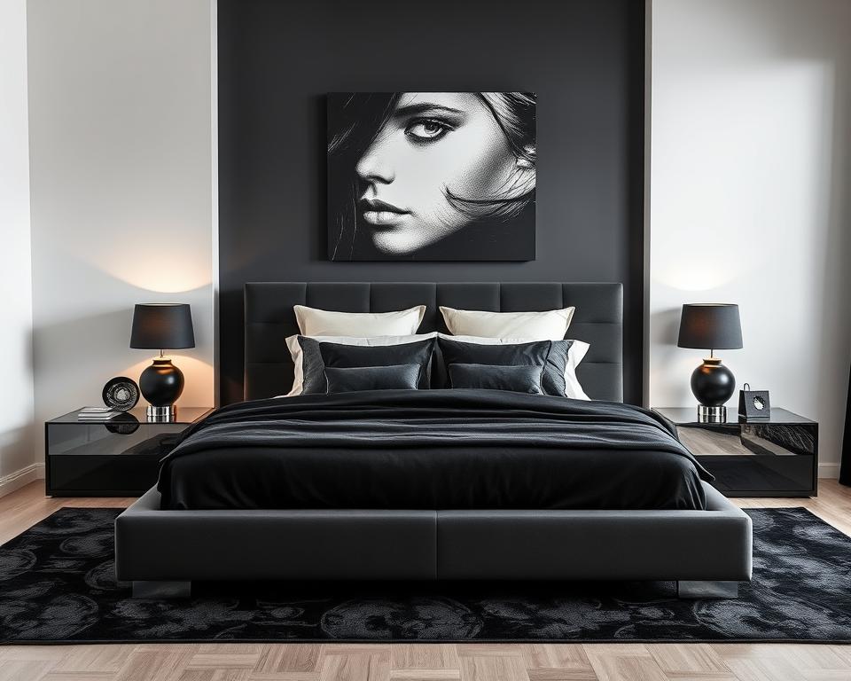 black bedroom decor