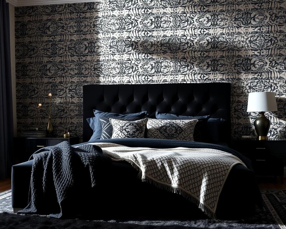 black bedroom decor pattern