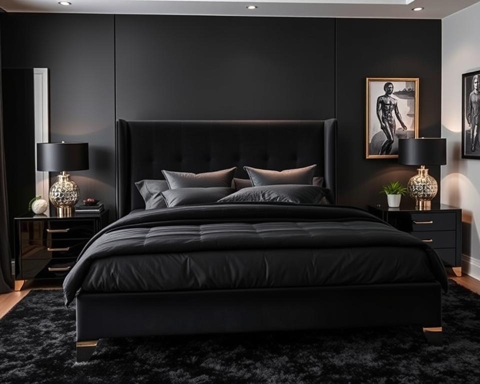 black bedroom design