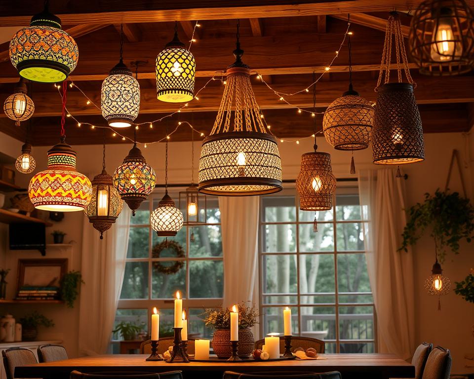 bohemian dining room lighting