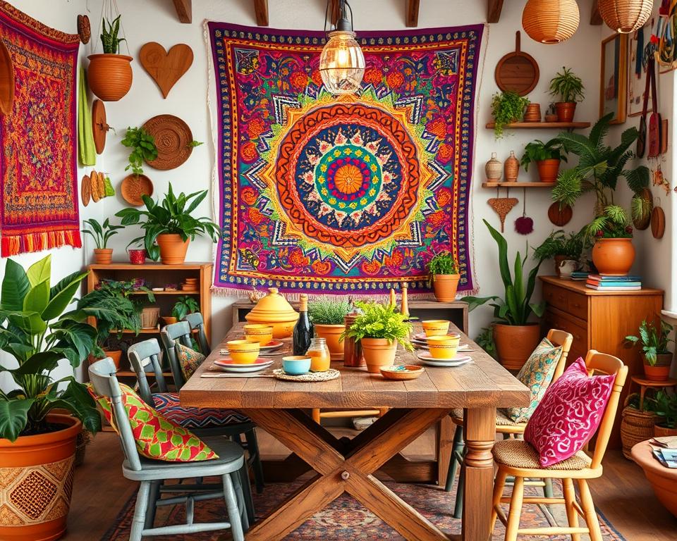 colorful dining room decor