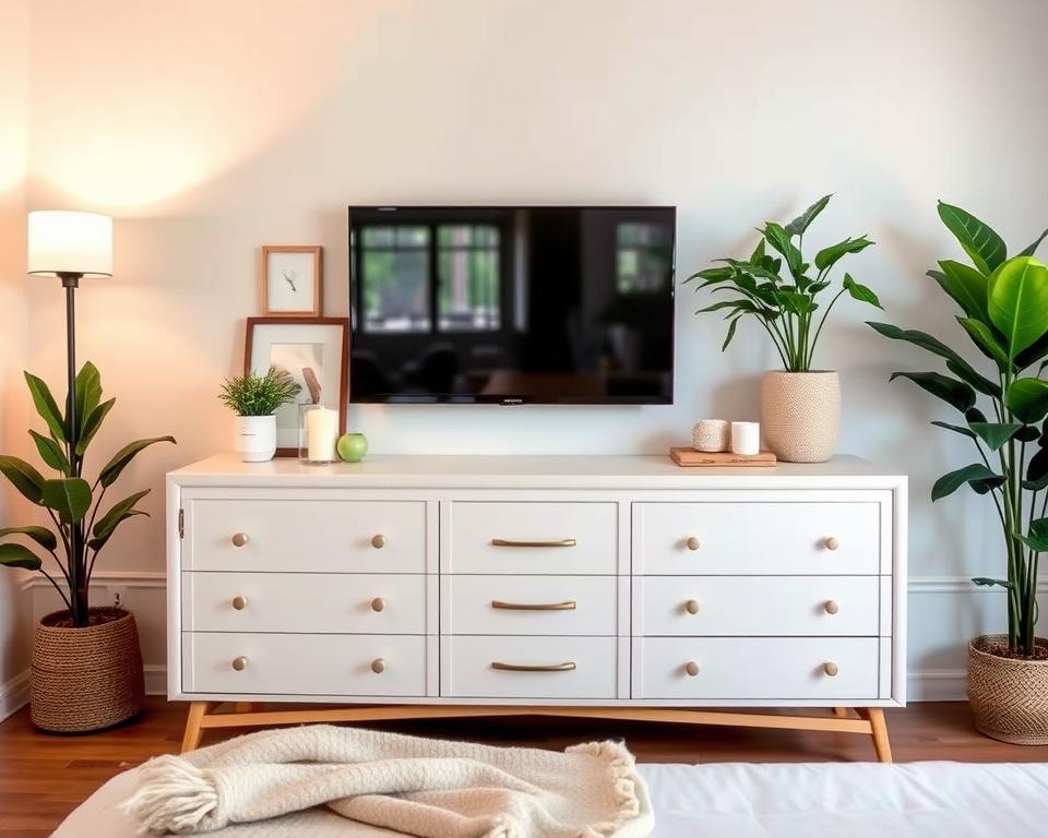 Creating a Cozy Vibe: Dresser Decor Tips for a Bedroom with a TV Aesthetic