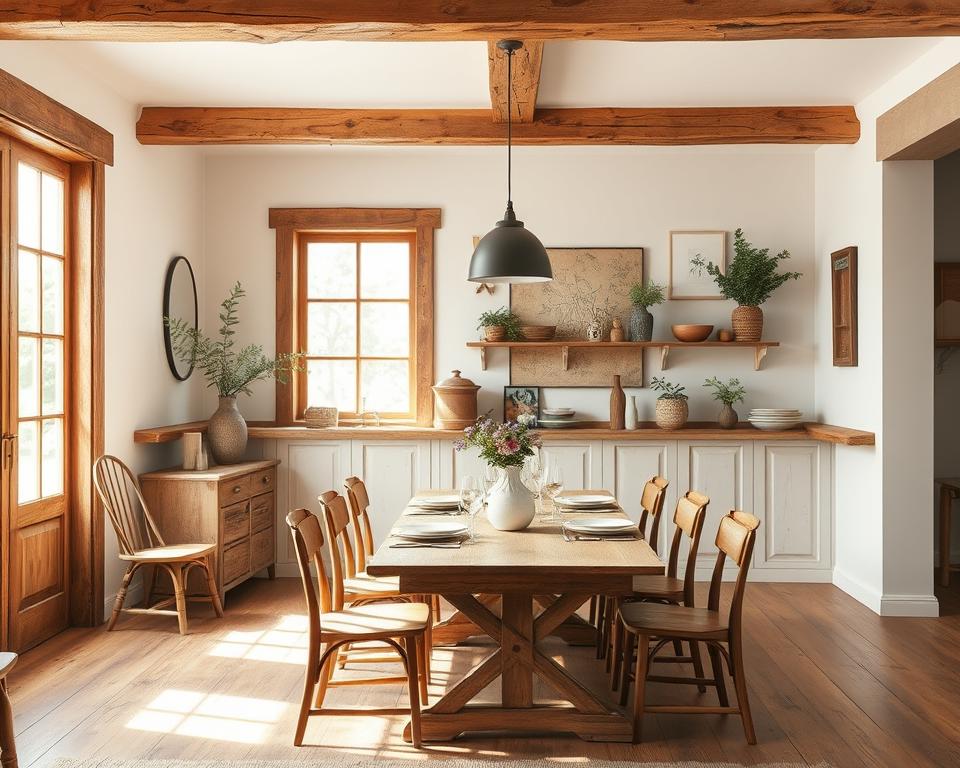 farmhouse dining room half wall