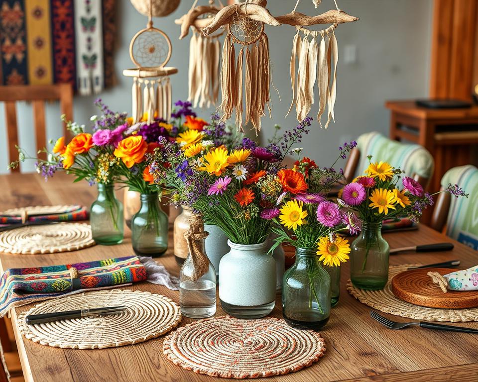 hippie dining table centerpiece