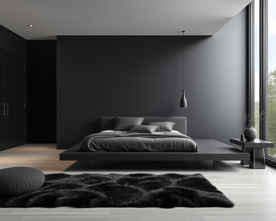 minimalist black bedroom