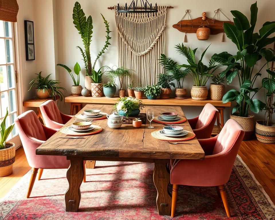 mixing textures in dining room